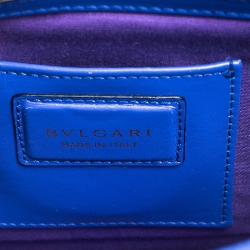 Pre Owned حقيبة كتف بلغاري سيربينتي متوسطة فوريفر جلد زرقاء بقلاب