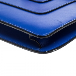 Pre Owned حقيبة كتف بلغاري سيربينتي متوسطة فوريفر جلد زرقاء بقلاب