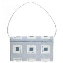 Bvlgari Grey Nylon and Leather Shoulder Bag