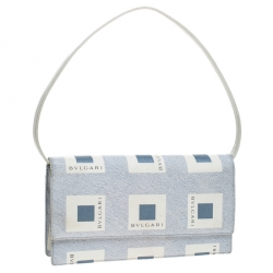 Bvlgari Grey Nylon and Leather Shoulder Bag