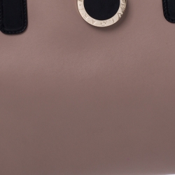 Pre Owned Bvlgari Beige/Black Leather Alba Tote 