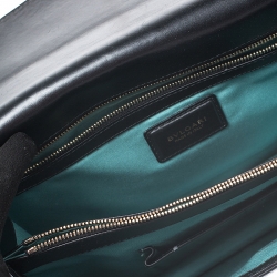 مملوكة مسبقًا حقيبة كتف بلغاري سربنتي فوريفر كبيرة جلد سوداء