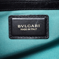 مملوكة مسبقًا حقيبة كتف بلغاري سربنتي فوريفر كبيرة جلد سوداء