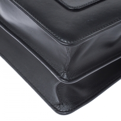 مملوكة مسبقًا حقيبة كتف بلغاري سربنتي فوريفر كبيرة جلد سوداء