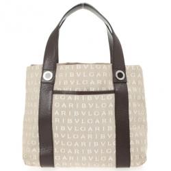 Pre Owned Bvlgari Logo Small Tote Bag