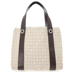 Pre Owned Bvlgari Logo Small Tote Bag
