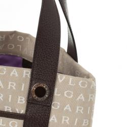Pre Owned Bvlgari Logo Small Tote Bag
