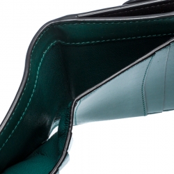 Pre Owned Bvlgari Black Leather Serpenti Forever Compact Wallet