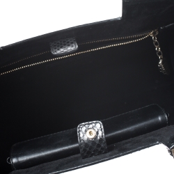 Pre Owned Bvlgari Black Python and Leather Serpenti Scaglie Tote