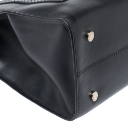 Pre Owned Bvlgari Black Python and Leather Serpenti Scaglie Tote