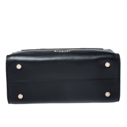 Pre Owned Bvlgari Black Python and Leather Serpenti Scaglie Tote