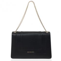 Pre Owned Bvlgari Black Leather Serpenti Shoulder Bag