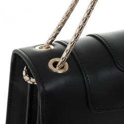 Pre Owned Bvlgari Black Leather Serpenti Shoulder Bag
