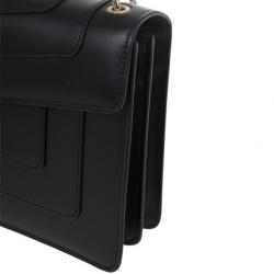 Pre Owned Bvlgari Black Leather Serpenti Shoulder Bag