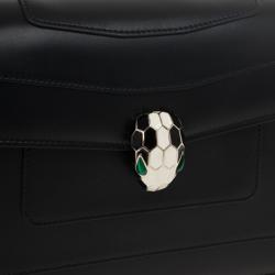 Pre Owned Bvlgari Black Leather Serpenti Shoulder Bag
