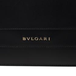 Pre Owned Bvlgari Black Leather Serpenti Shoulder Bag