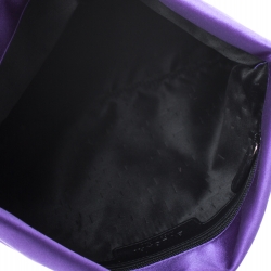 Pre Owned Bvlgari Purple Satin Flap Clutch