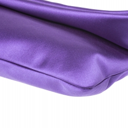 Pre Owned Bvlgari Purple Satin Flap Clutch