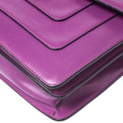 مملوكة مسبقًا Bvlgari Purple Leather Medium Serpenti Forever Flap Shoulder Bag