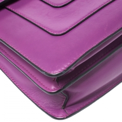 مملوكة مسبقًا Bvlgari Purple Leather Medium Serpenti Forever Flap Shoulder Bag