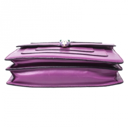 مملوكة مسبقًا Bvlgari Purple Leather Medium Serpenti Forever Flap Shoulder Bag