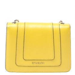 Bvlgari Yellow Leather Small Serpenti Forever Shoulder Bag