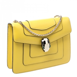 Bvlgari Yellow Leather Small Serpenti Forever Shoulder Bag