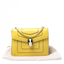 Bvlgari Yellow Leather Small Serpenti Forever Shoulder Bag