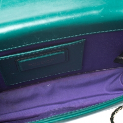 Pre Owned حقيبة بلغاري "سيربينتي فوريفر" بقلاب جلد أخضر