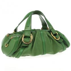 Bvlgari Green Leather Polly Bag