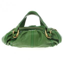 Bvlgari Green Leather Polly Bag
