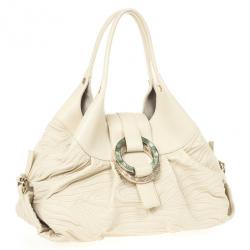 Bvlgari Beige Leather Chandra Hobo