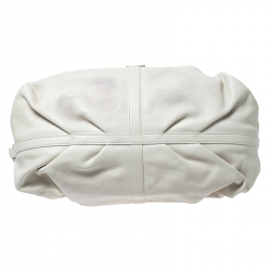مملوكة مسبقًا Bvlgari White Leather Chandra Hobo 