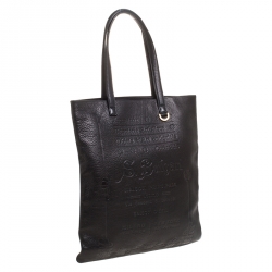 Bvlgari Black Leather Sotirio Motif Tote