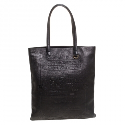 Bvlgari Black Leather Sotirio Motif Tote