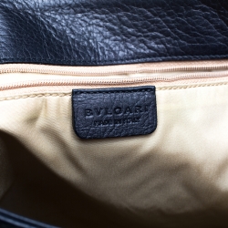 Bvlgari Black Leather Sotirio Motif Tote