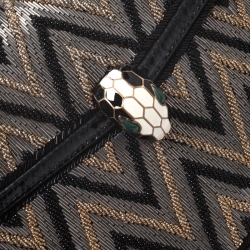 Bvlgari Tri Color Python and Beads Medium Serpenti Forever Flap Shoulder Bag