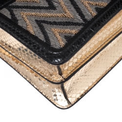 Bvlgari Tri Color Python and Beads Medium Serpenti Forever Flap Shoulder Bag