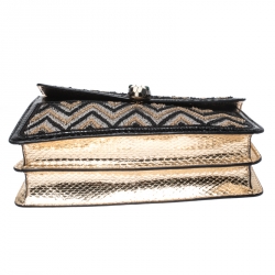 Bvlgari Tri Color Python and Beads Medium Serpenti Forever Flap Shoulder Bag