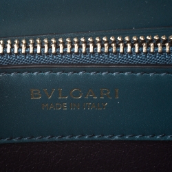 Bvlgari Blue Leather Serpenti Forever Zip Around Wallet
