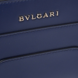 Bvlgari Blue Leather Serpenti Forever Zip Around Wallet