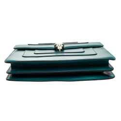 Bvlgari Green Leather Large Serpenti Forever Shoulder Bag