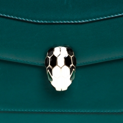 Bvlgari Green Leather Large Serpenti Forever Shoulder Bag