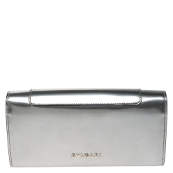 Bvlgari Metallic Silver Patent Leather Serpenti Forever Continental Wallet