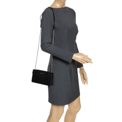 Pre Owned حقيبة كروس بلغاري قلاب جلد سوداء