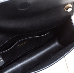 Pre Owned حقيبة كروس بلغاري قلاب جلد سوداء