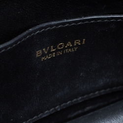 Pre Owned حقيبة كروس بلغاري قلاب جلد سوداء