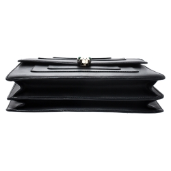 Bvlgari Black Leather Large Serpenti Forever Shoulder Bag