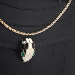 Bvlgari Black Leather Large Serpenti Forever Shoulder Bag