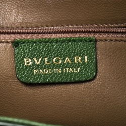 Pre Owned Bvlgari Green Leather Chandra Satchel